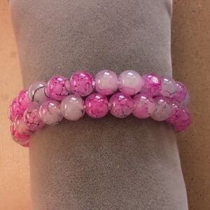 Beautiful Pink Stretch Bracelet Set